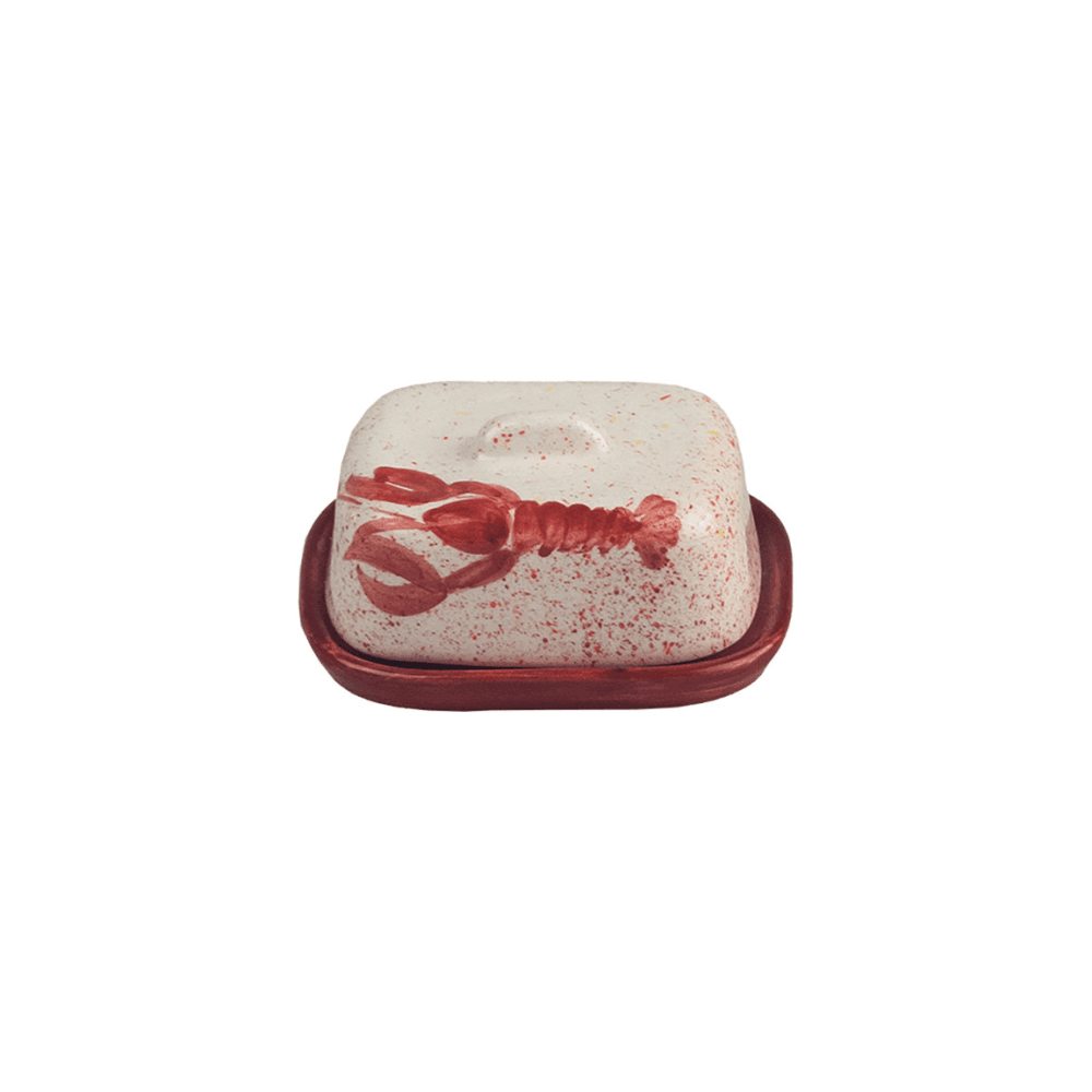 Lobster Butter Dish, Red