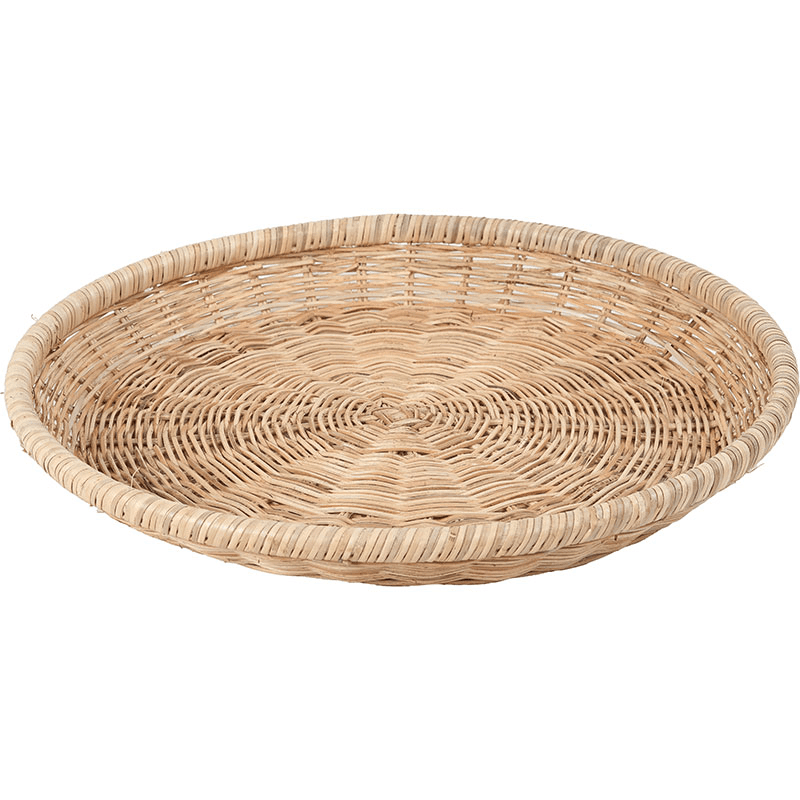 Rattan Round Tray, Natural