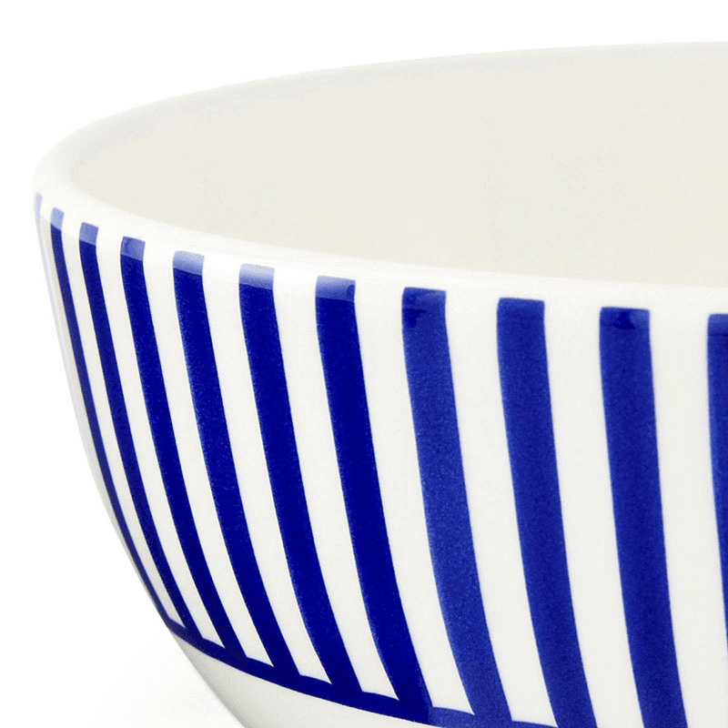 Stecatto Set of 4 Bowls, White and Blue