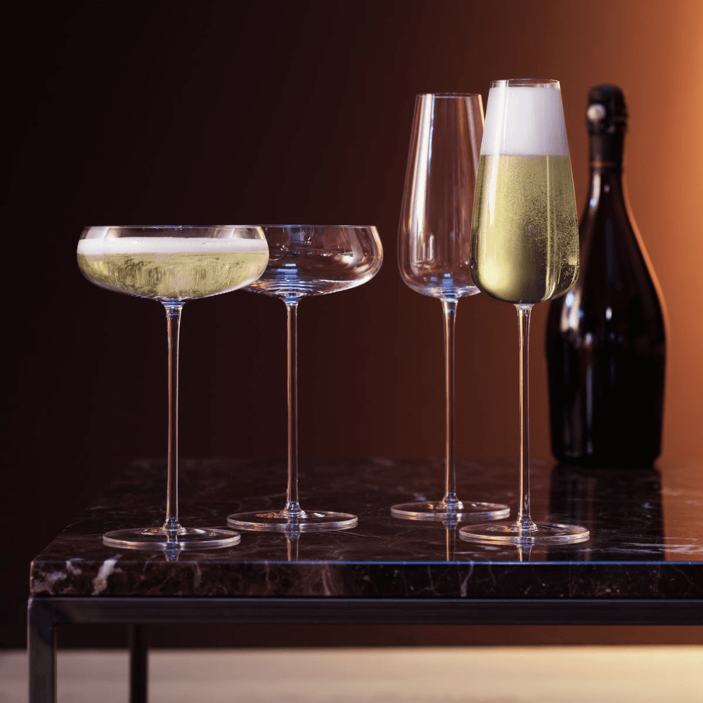 Wine Culture Pair of champagne flutes, clear
