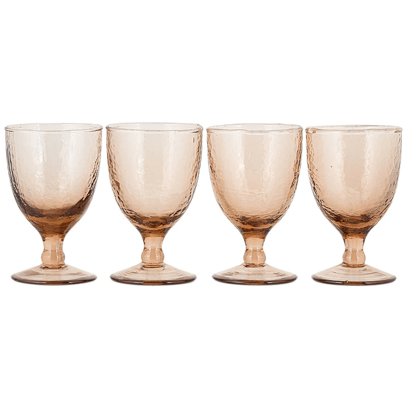 Yala Set of 4 Wine Glasses, Dusty Terracotta
