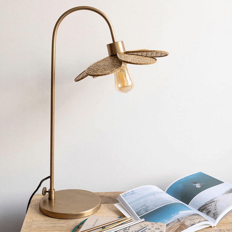 Primrose Table Lamp, Antique Brass