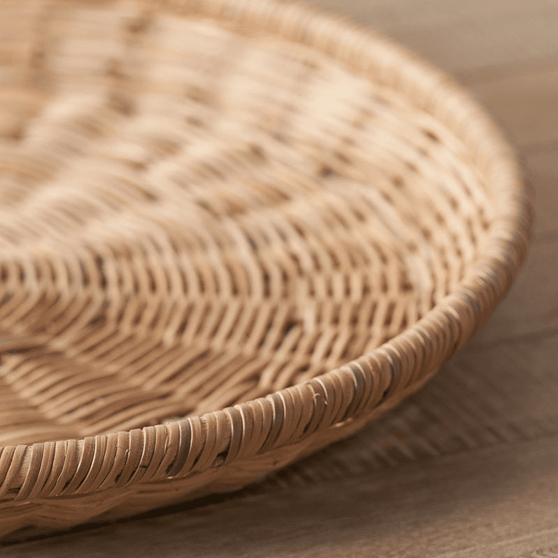 Rattan Round Tray, Natural