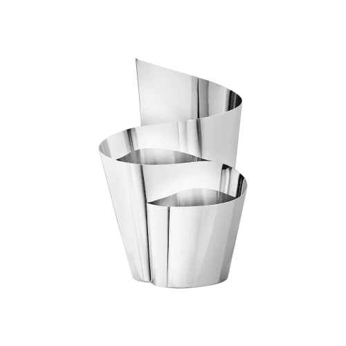 Image showing the Fold Tall Mirror Vase, Silver product.
