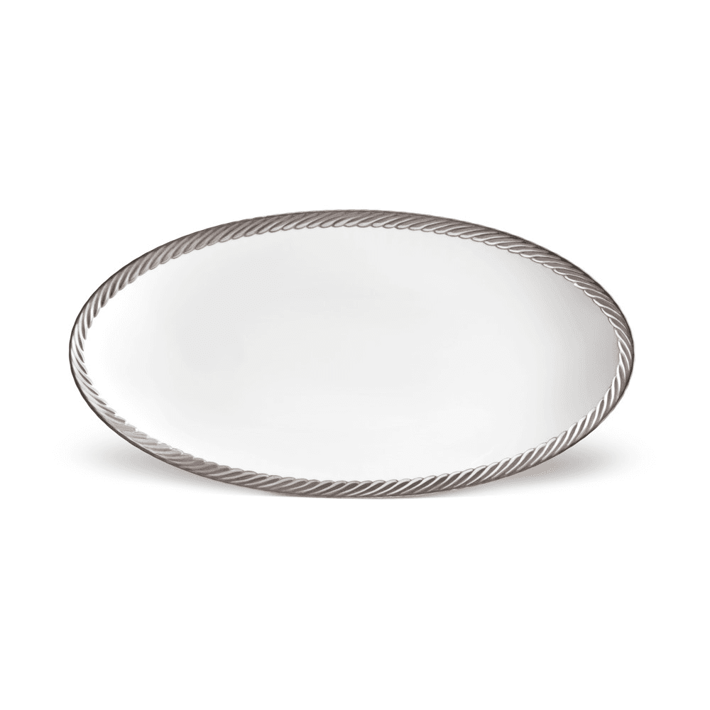 Corde Large oval platter, Platinum