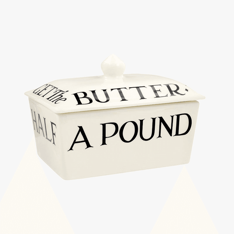 Black Toast Butter Dish, Cream