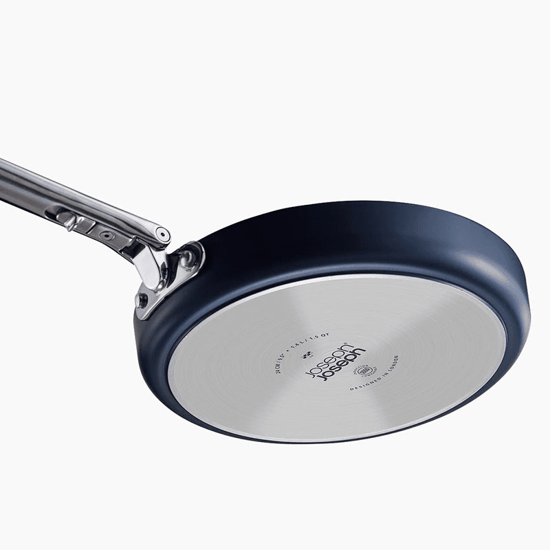 Space Folding Handle Ceramic Non-Stick Cookware Set, Midnight Blue