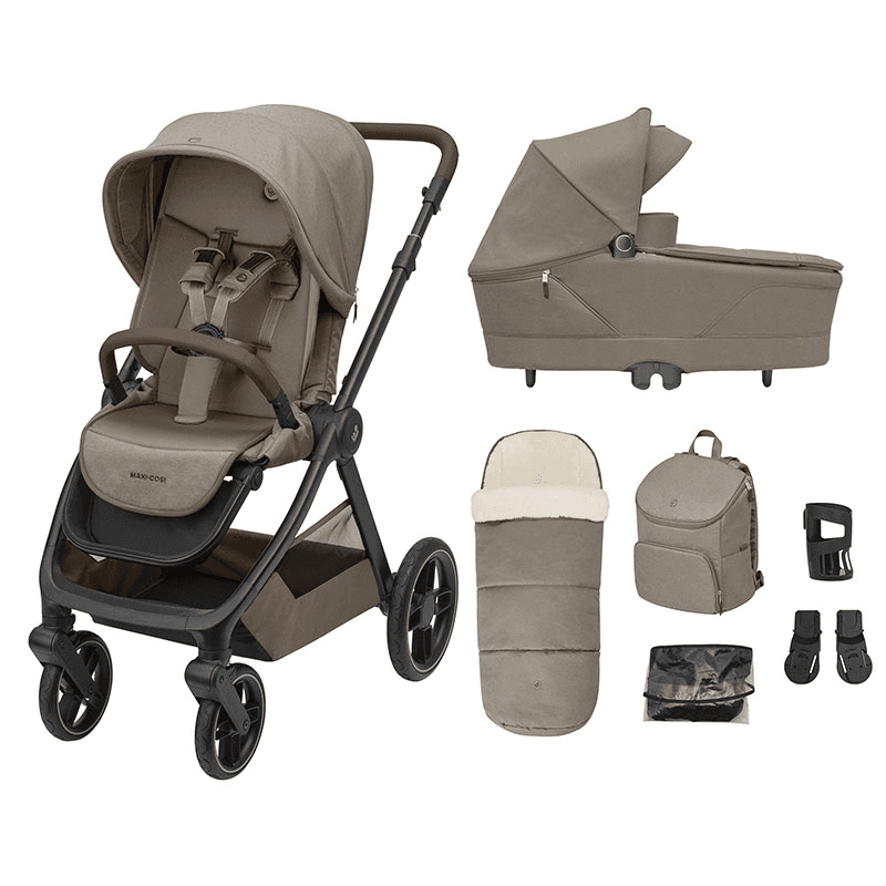 Oxford+ Essential 7 Piece Travel System Bundle, Twillic Truffle