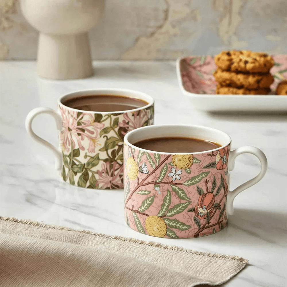 Morris & Co Set of 2 Mugs, Fruit and Honeysuckle