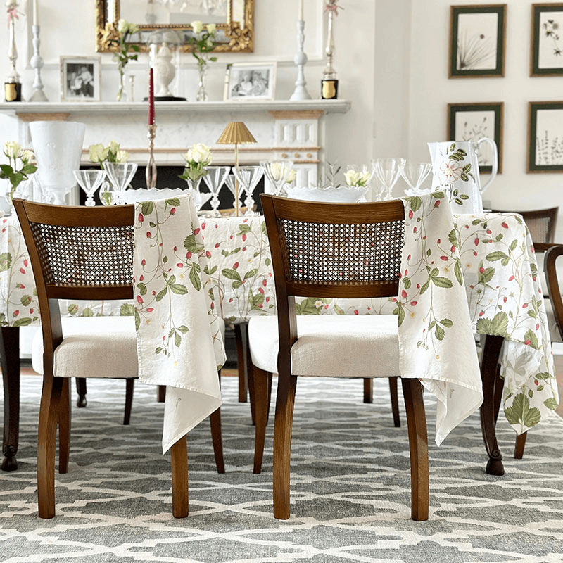 Fraise De Bois Linen Tablecloth, Red