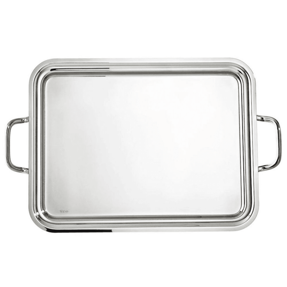 Elite Rectangular tray with handles, silver plate