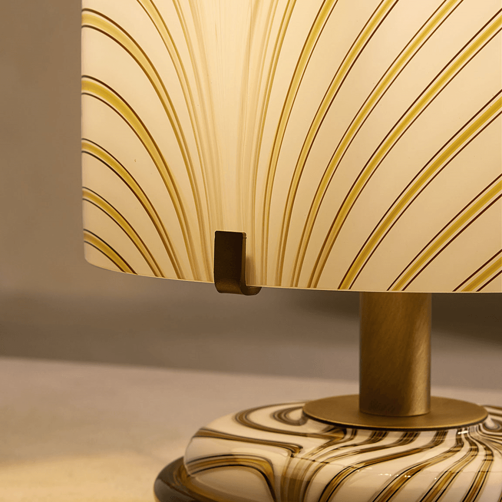 Francesco Table Lamp, Italian Murano Glass & Antique Brass
