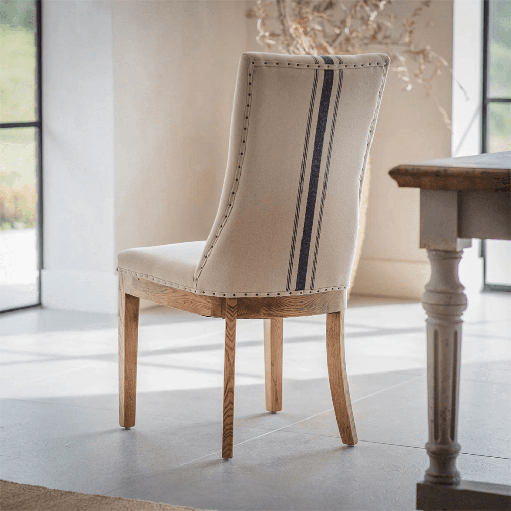 Monroe Set of 2 Stripe Dining Chairs, Blue