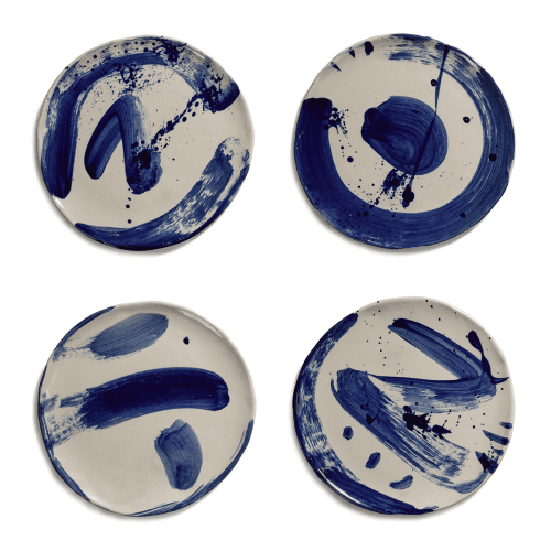 Image showing the Sophia by Marie Michielssen Set of 4 Breakfast Plates, Beige Blue product.