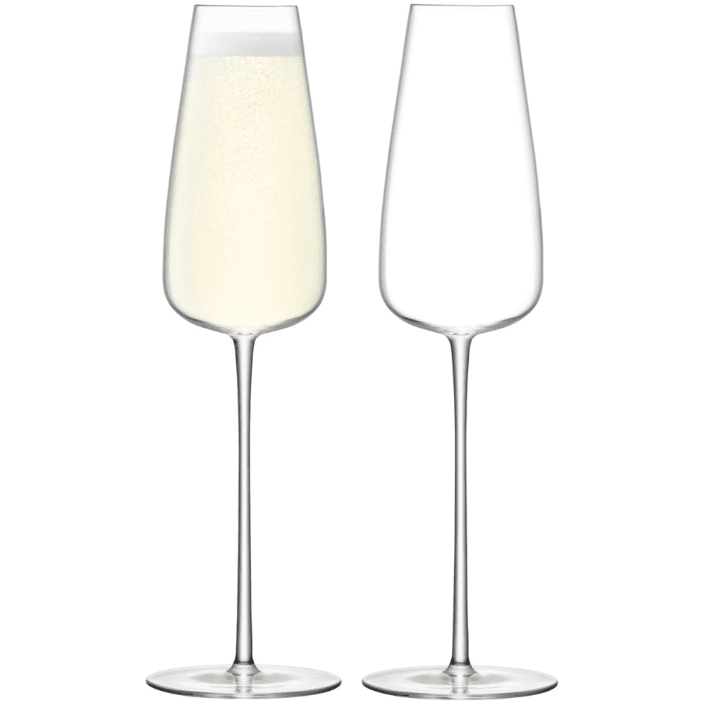 Wine Culture Pair of champagne flutes, clear