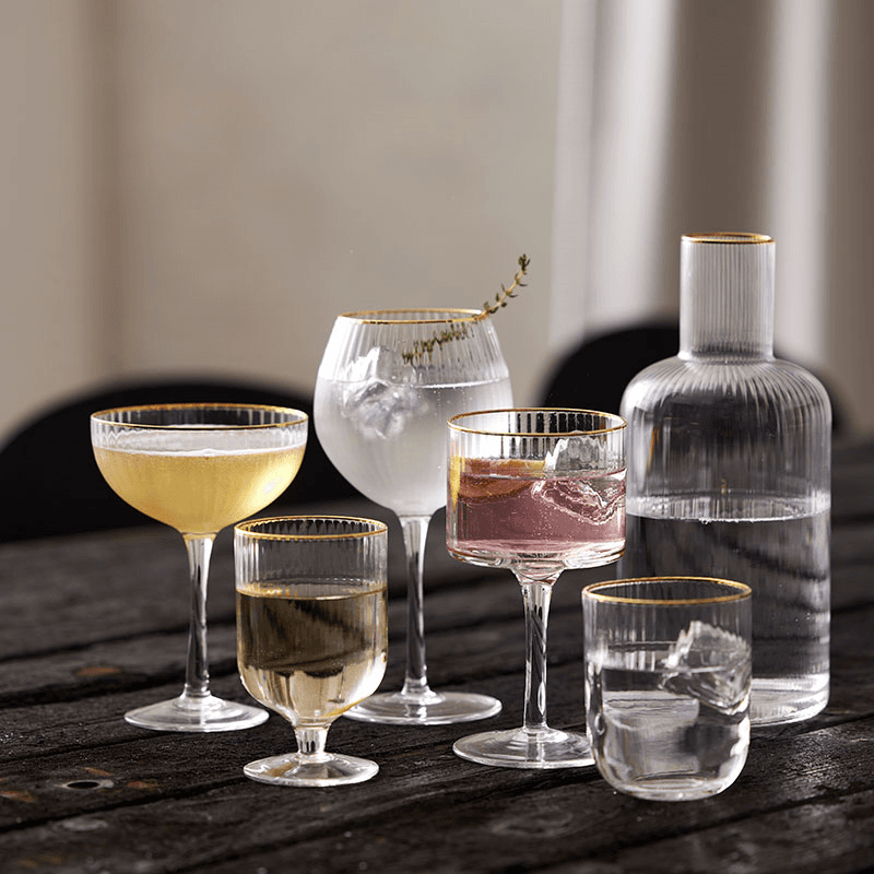 Palermo Set of 4 Gin & Tonic Glasses, Gold