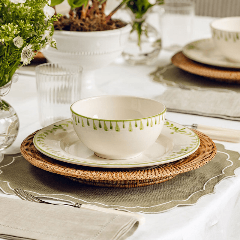 Elouise Set of 6 Dessert Plates, Green