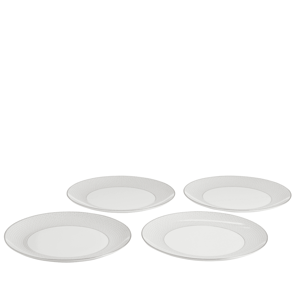 Gio Platinum 12 Piece Dinnerware Set, Platinum