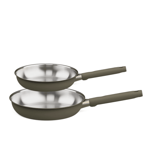 Image showing the Stainless Steel Set of 2 Non-Stick Frying Pans product.