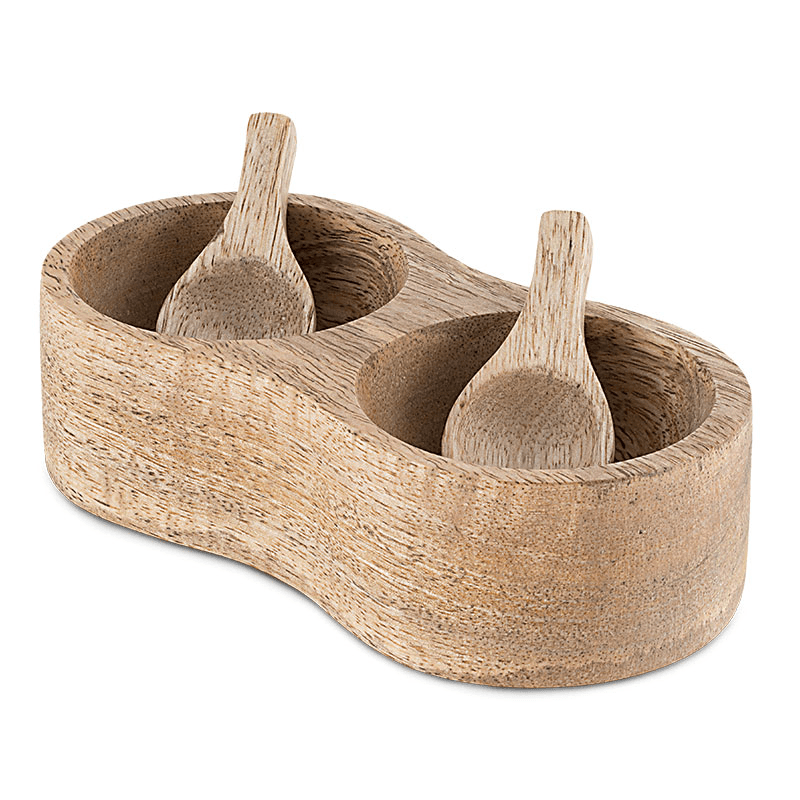 Milaku Salt & Pepper Server, Mango Wood