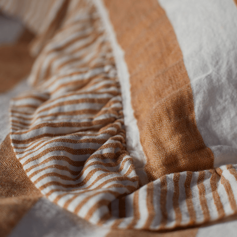 Cora Wide Stripe Cushion Cover, Amber