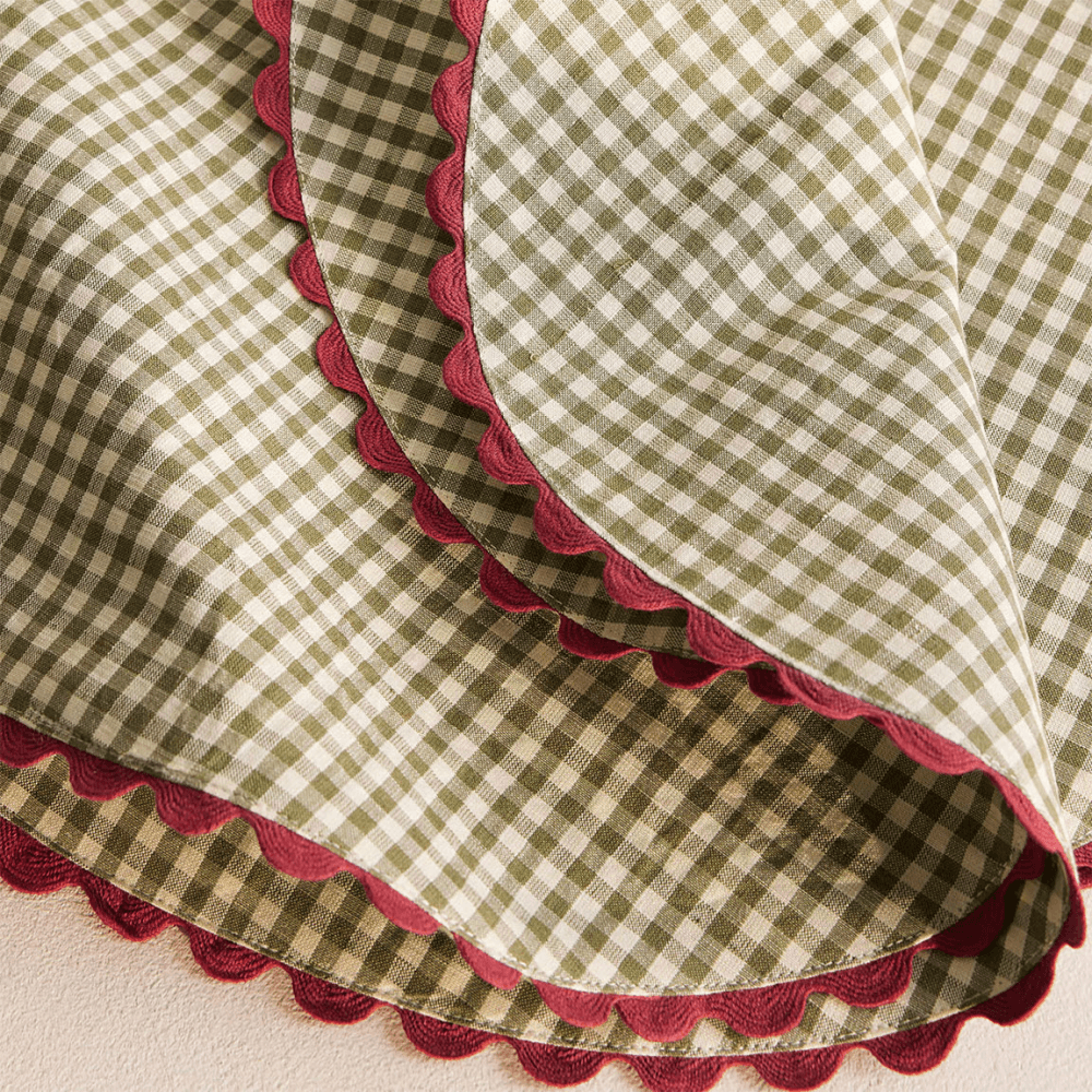 Munro Set of 4 Checked Placemats, Olive