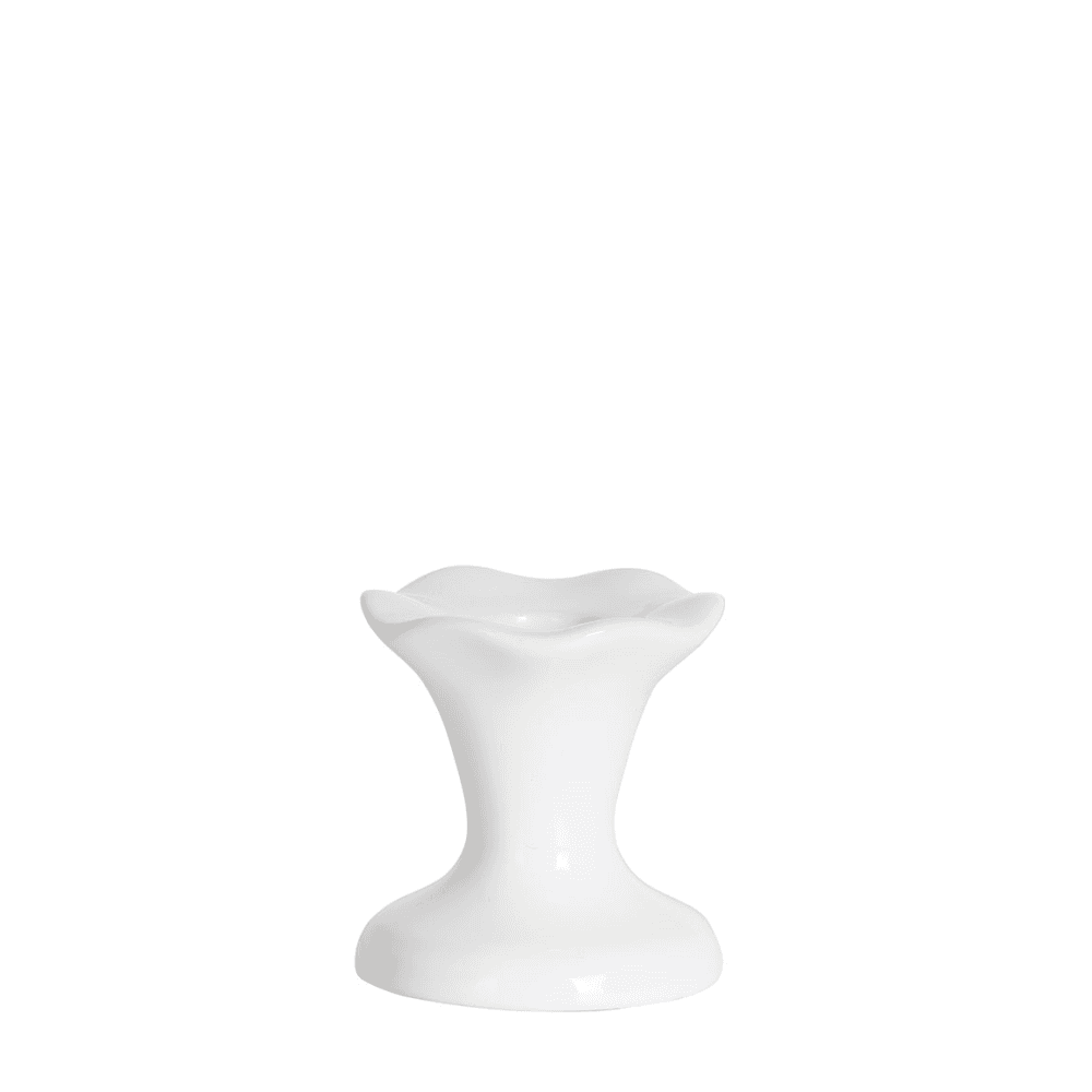 Cora Fluted Candlestick, White