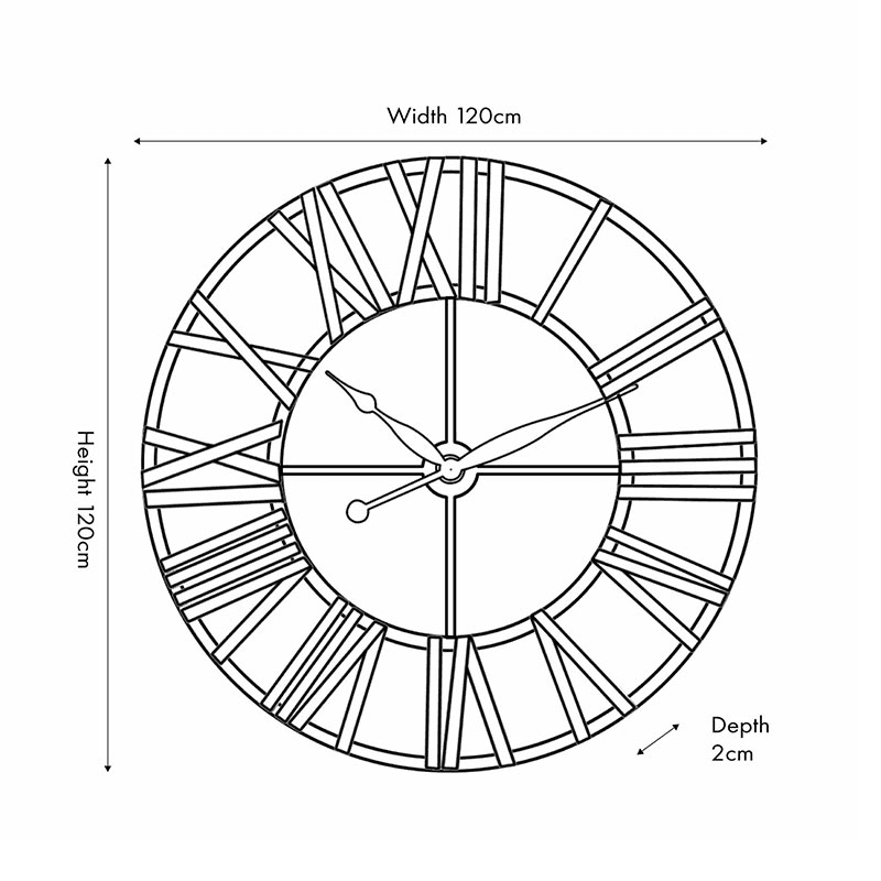 Metal Wall Clock, Black