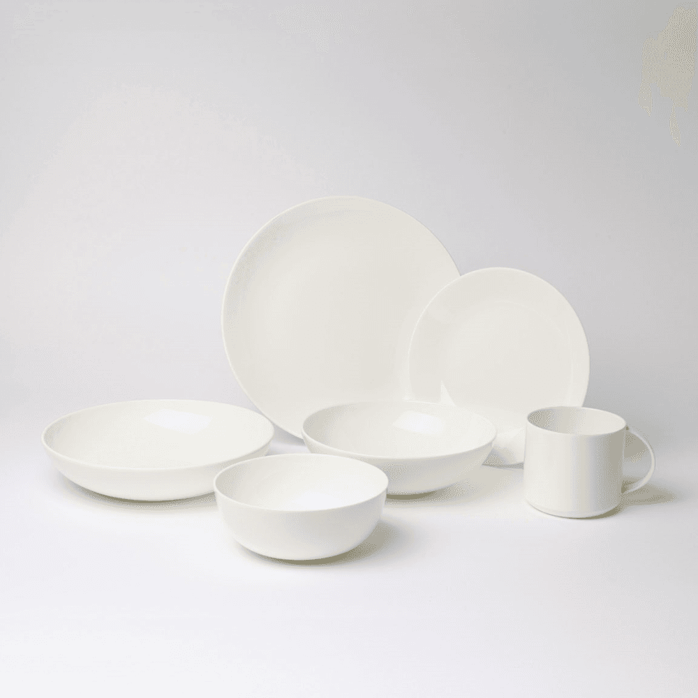 Arc Bone China Cereal Bowl, White