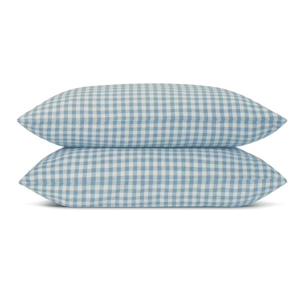Gingham Pair of Linen Pillowcases