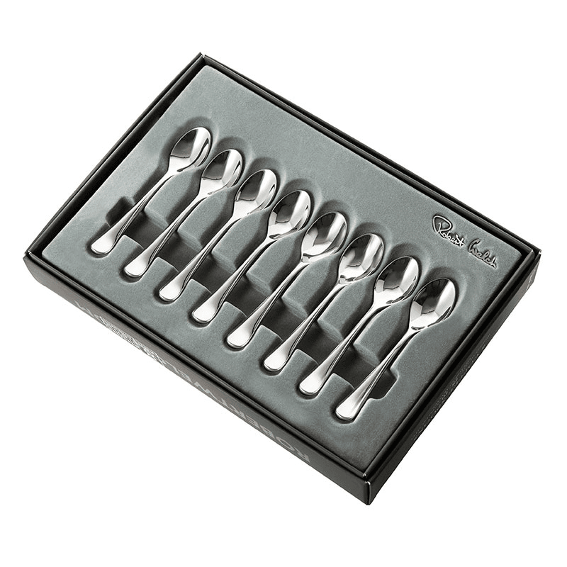 Radford Bright 8 Piece Espresso Spoon Set, Stainless Steel