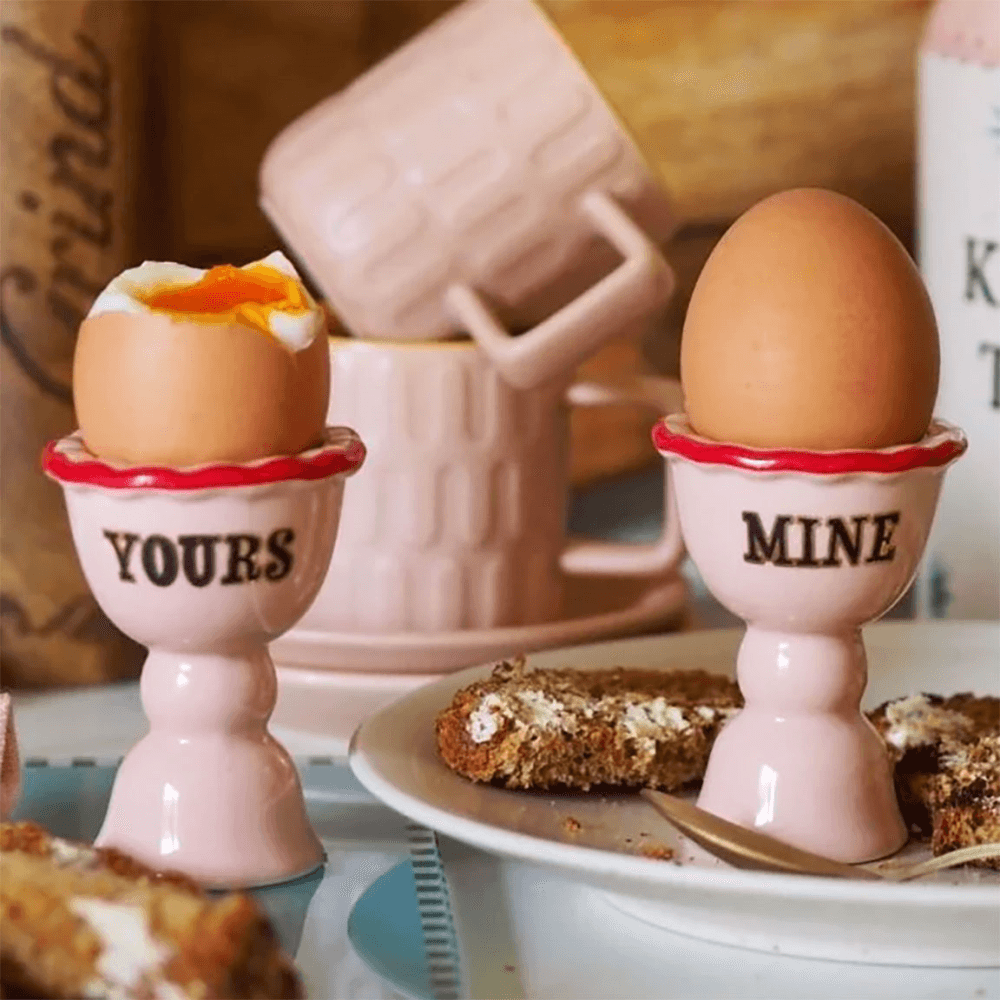 Yours & Mine Set of 2 Egg Cups, Pink