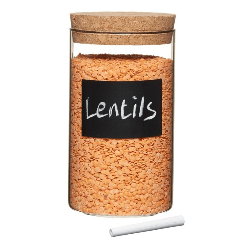 Natural Elements Storage canister with chalk label, Glass