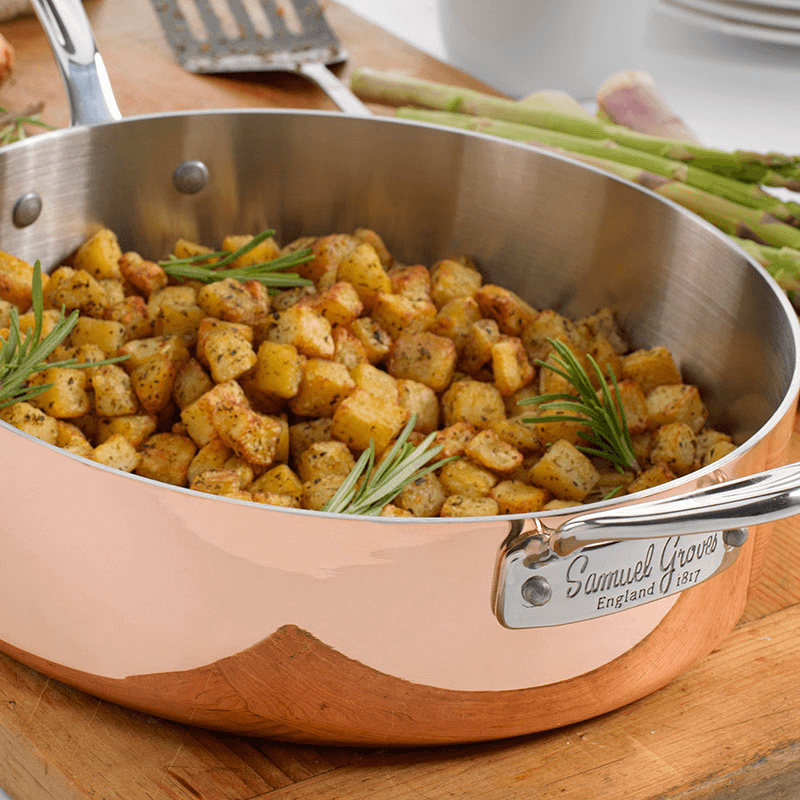 Induction Sautepan with Lid, Copper