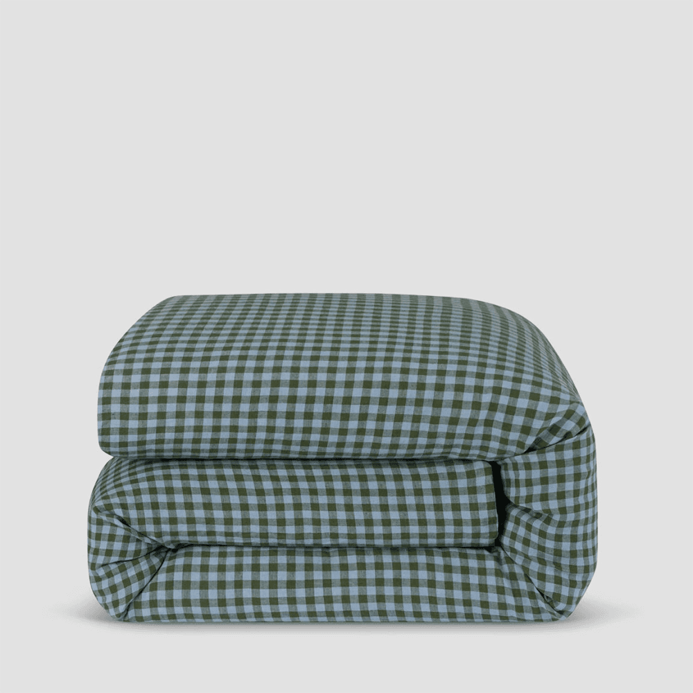 Gingham Linen Blend Duvet Cover