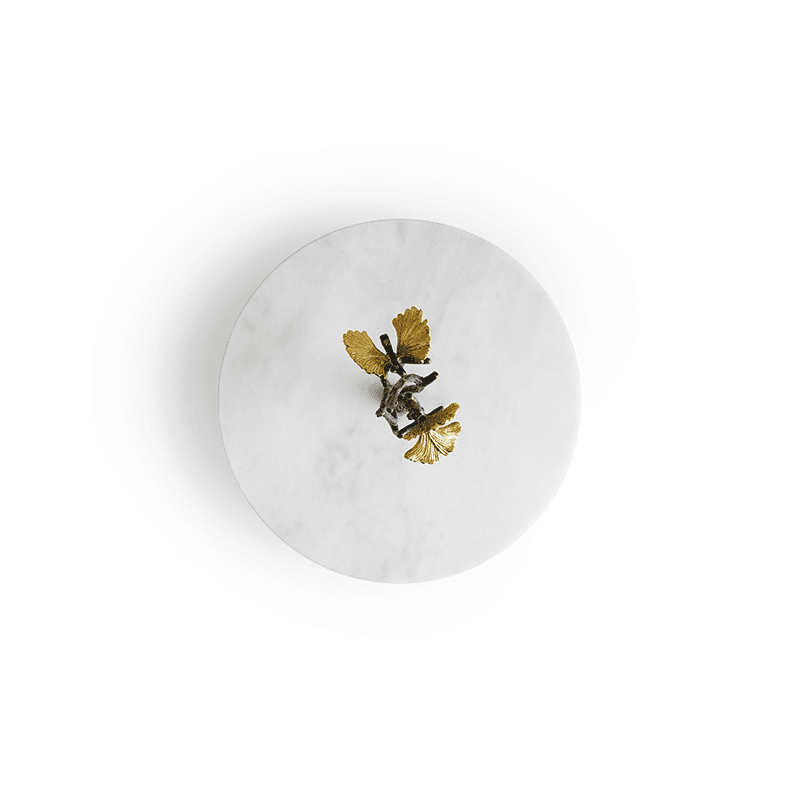 Butterfly Gingko Etagere, White Marble