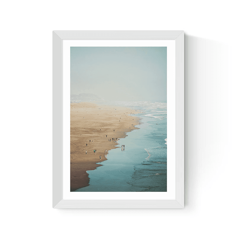 Oh Fine! Art Ocean Beach Print, White Frame