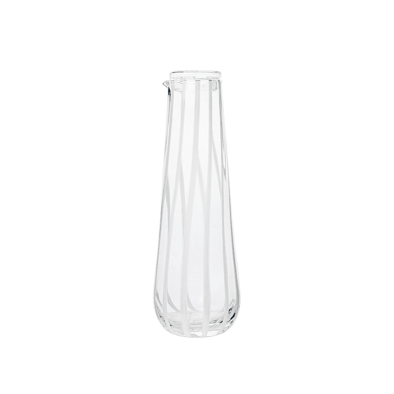 Stripe Jug, Clear & White