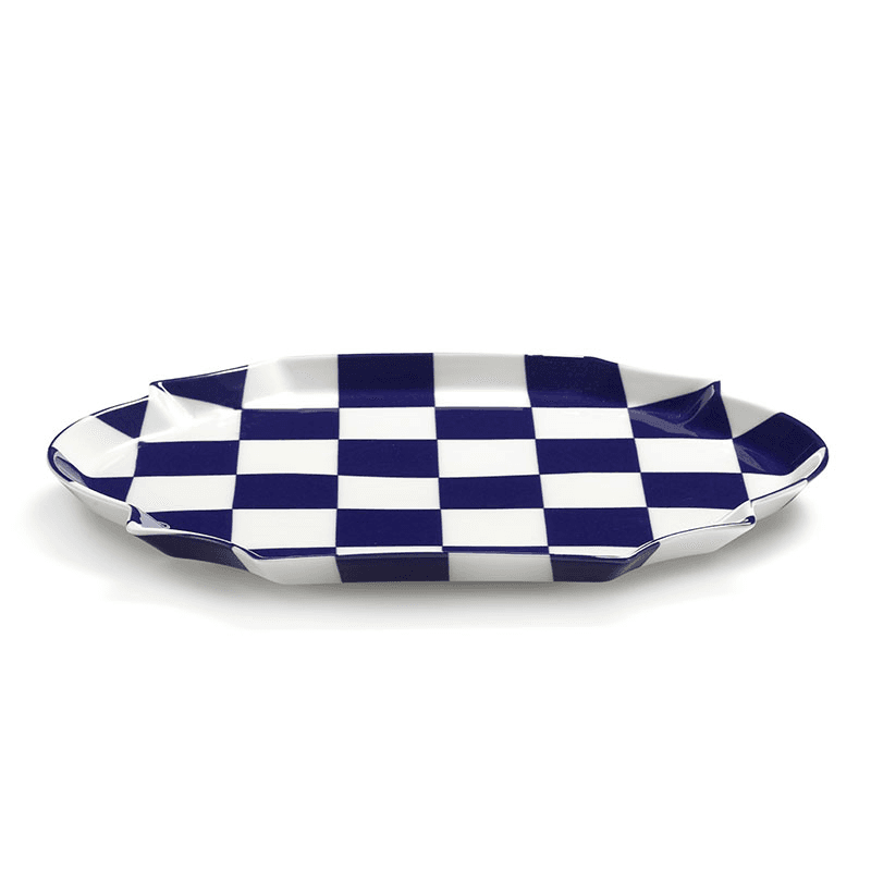 Les Objets Mouleversants by Wouters&Hend Fete des Betes Oval Serving Plate, Blue