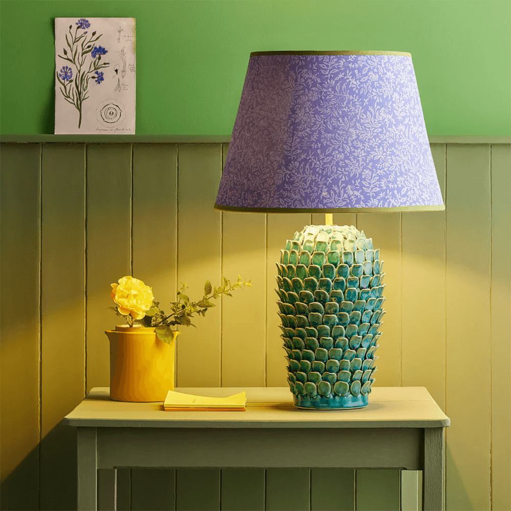 Stucco Table Lamp, Turquoise
