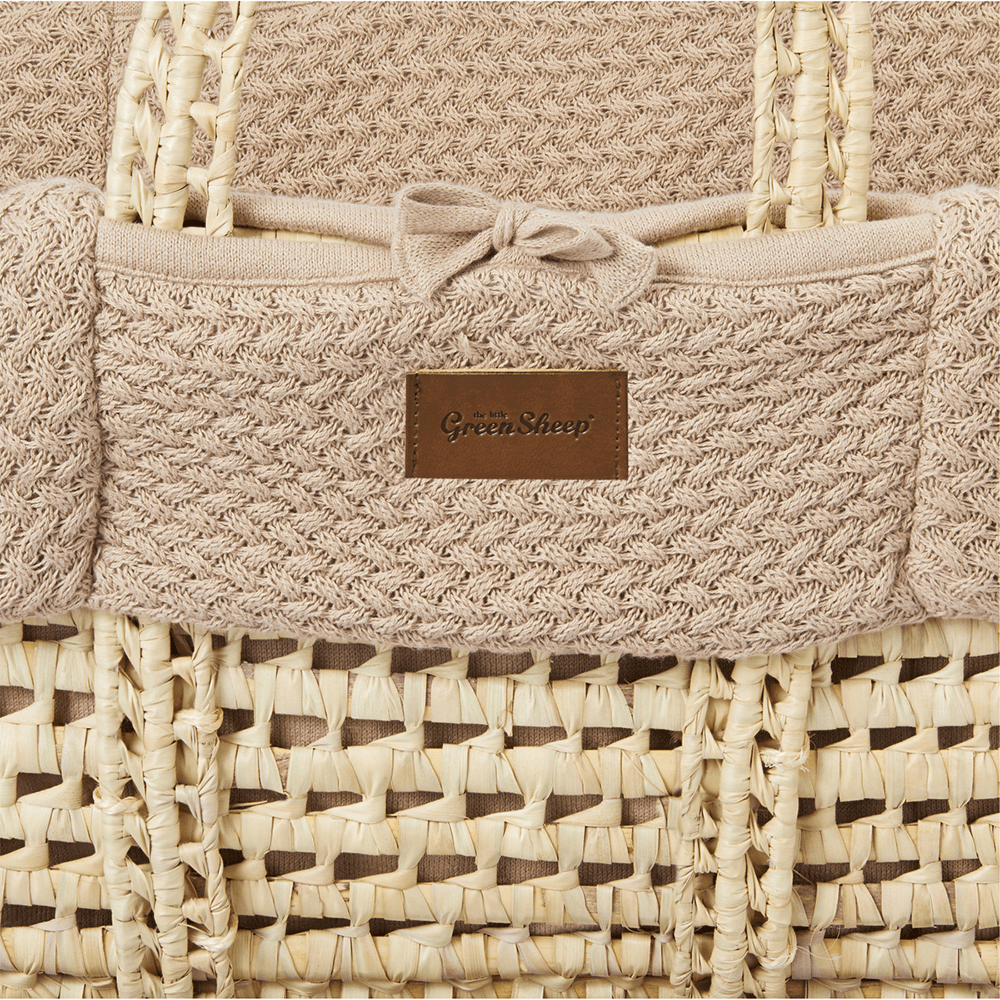 Natural Wheat Knit Moses Basket and Natural Foldable Stand