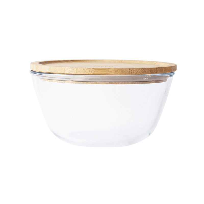 Glass Bowl With Bamboo Lid