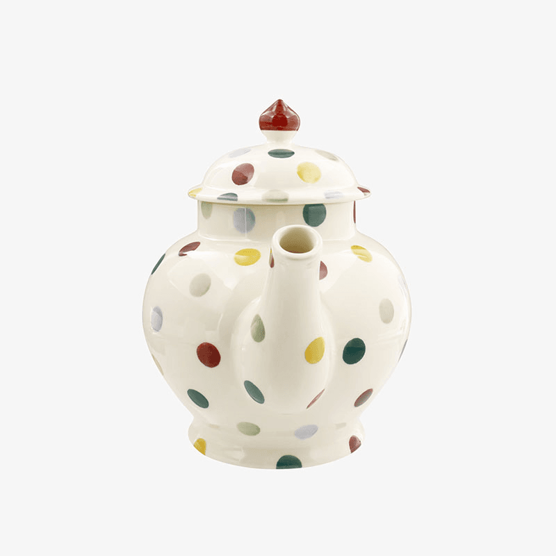 Polka Dot Teapot, Cream