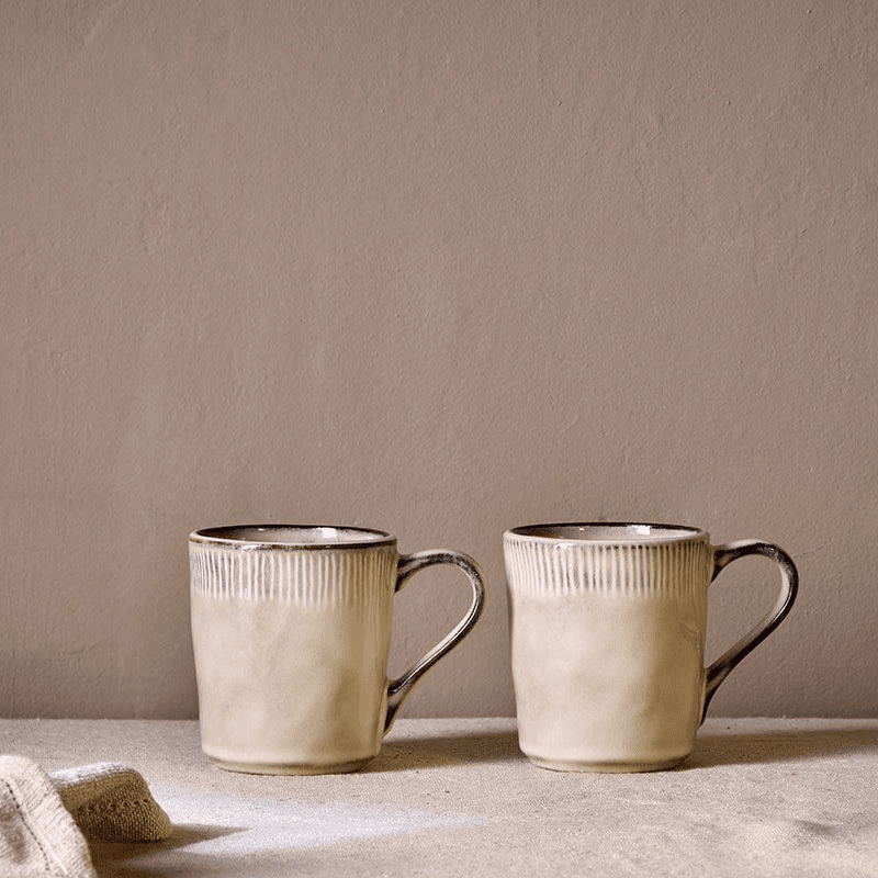 Malia Set of 2 Mugs, Cream