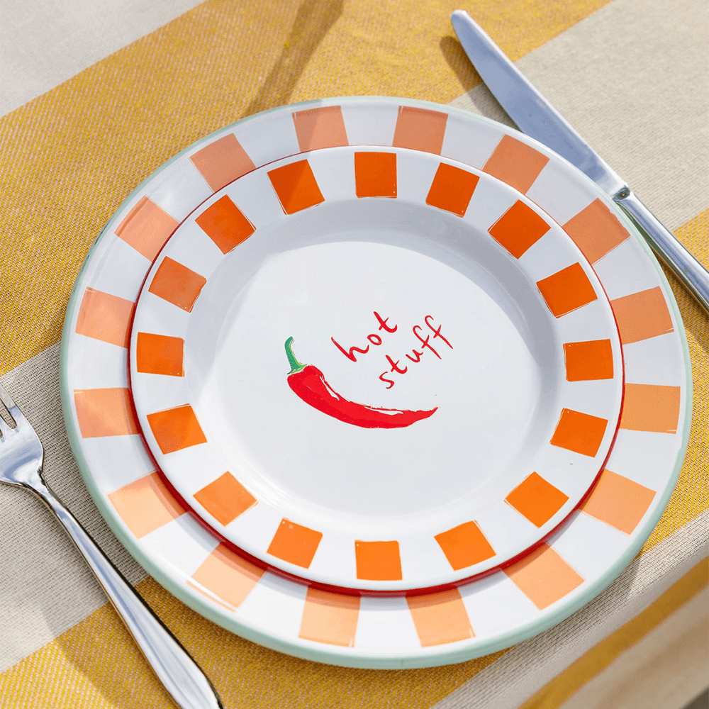 Bon appetit Enamel Plate, Chilli