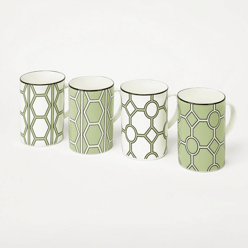 Hex & Hoop Set of 4 Mugs