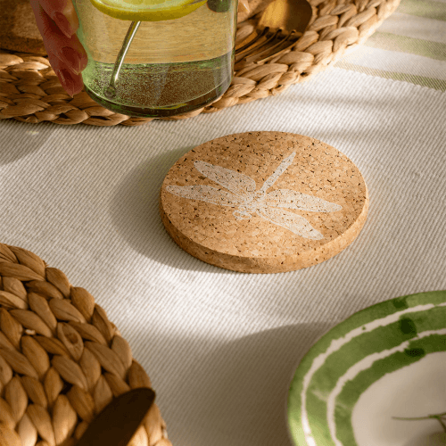 Image showing the Dragonfly Set of 4 Coasters & Placemats Set, Natural product.