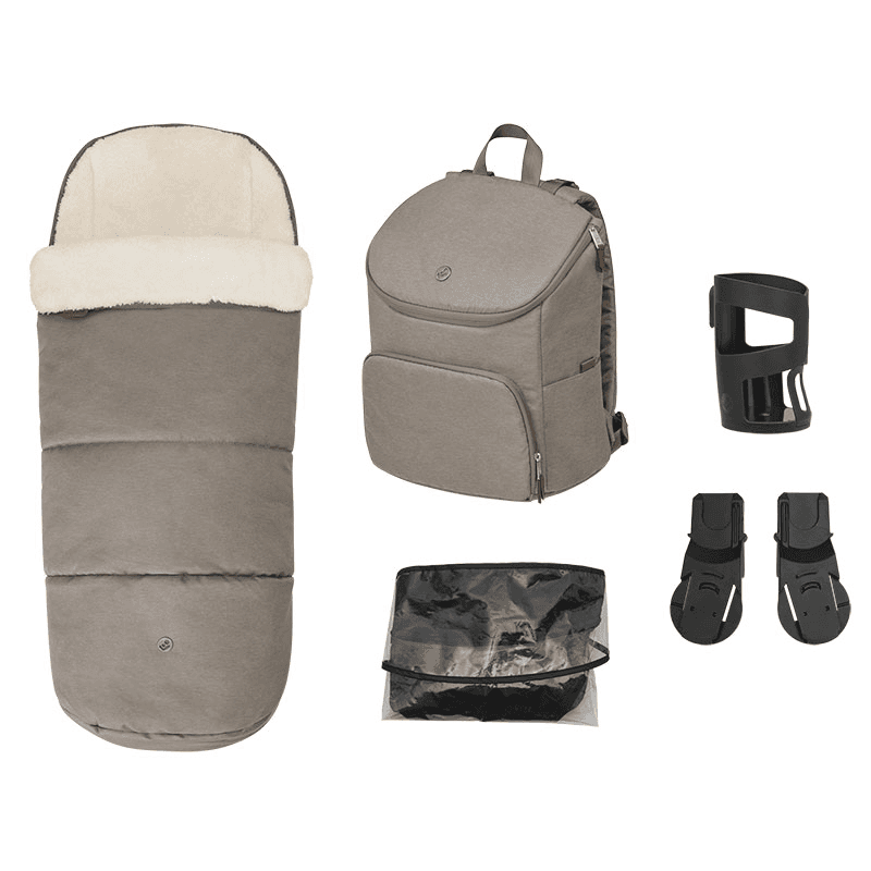 Oxford+ Premium 9 Piece Travel System Bundle, Twillic Truffle