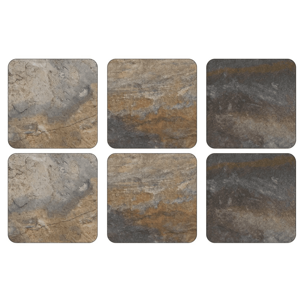 Slate Set of 6 Coasters, Earth
