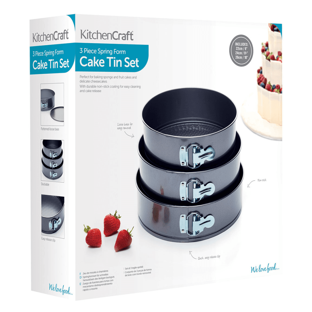 Springform Set of 3 Cake Tins, Non-Stick
